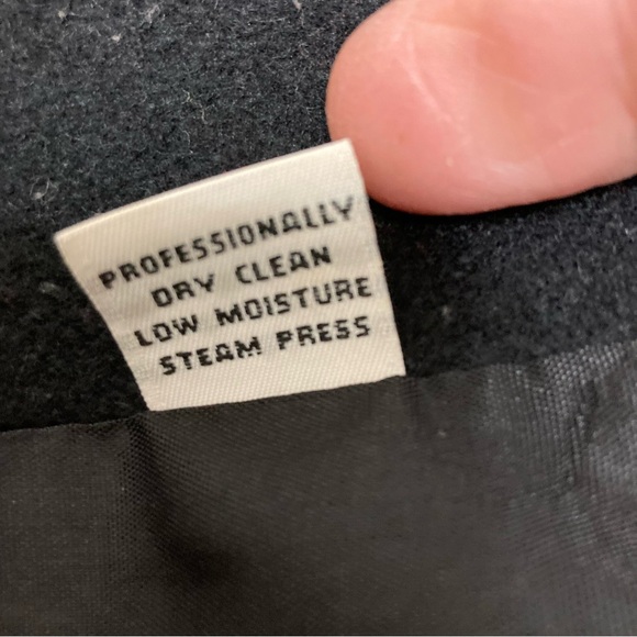 Michelle Francois Black Wool Coat Jacket Toggle Closure S? Thinning of threads - Picture 5 of 10